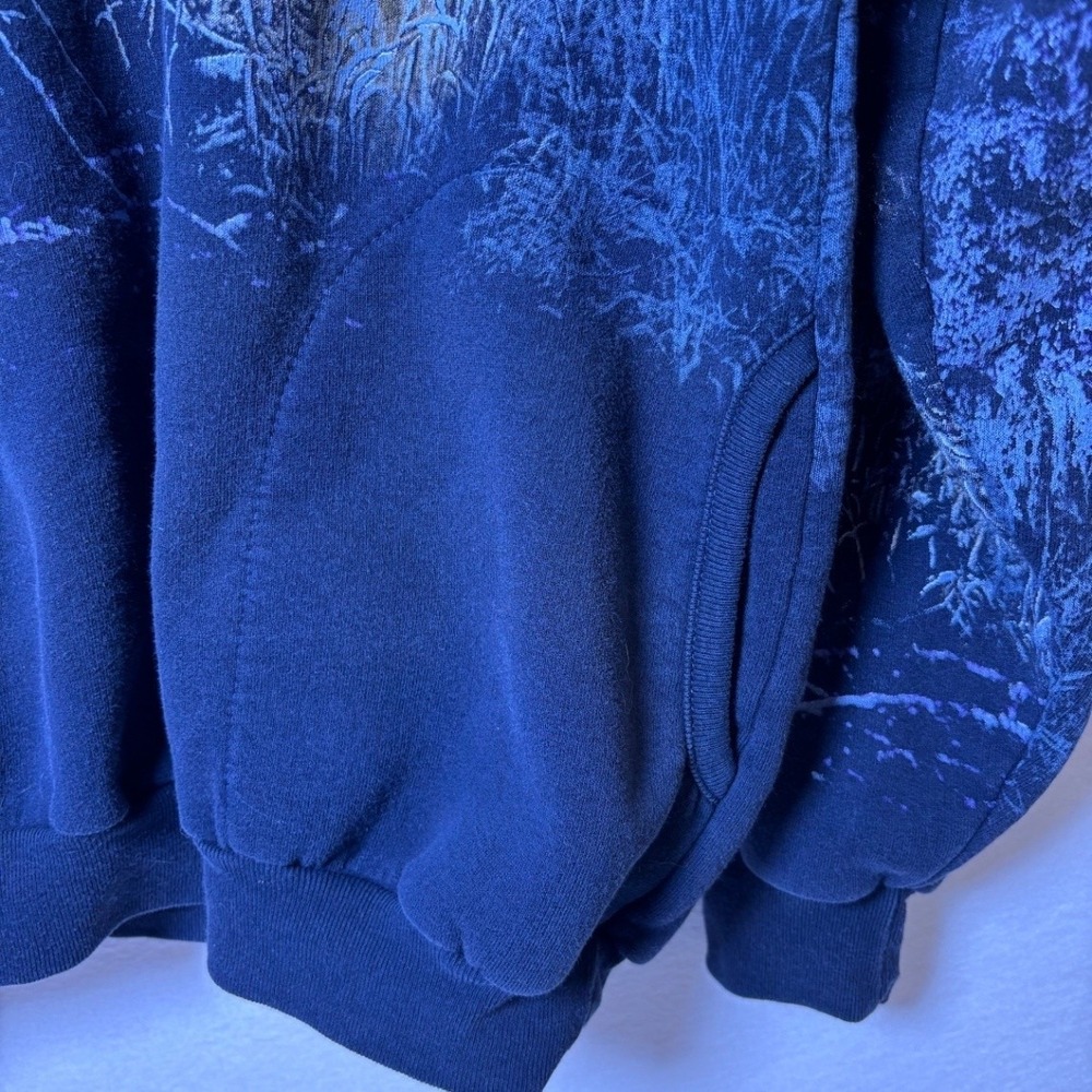 Art Unlimited Men's Vintage Wolf Graphic Pullover Sweatshirt M/L 90s - Picture 4 of 11